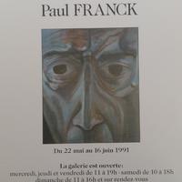 Affiche pour l'exposition Paul Franck Galerie Echancrure, (Bruxelles), du 22 mai au 16 juin 1991.